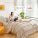 Taupe King Comforter Set Boho Bedding,Pom Pom Bohemian Bed Comforter King Bedding Set Lightweight 3 Pieces