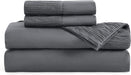 Bedsure Full Size Sheet Sets - Soft 1800 Sheets for Full Size Bed, 4 Pieces Hotel Luxury Grey Sheets Full, Easy Care Polyester Microfiber Cooling Bed Sheet Set