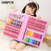 208 PCS Kid Draw Set Colored Pencil Crayon Watercolors Pens with Drawing Board Drawing Set Toy School Supplies Kid Gifts