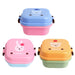 Kids Colorful Cartoon Small Lunch Box Portable Picnic 2 Layer Sealed Food Fruit Container Microwave Storage Bento Box