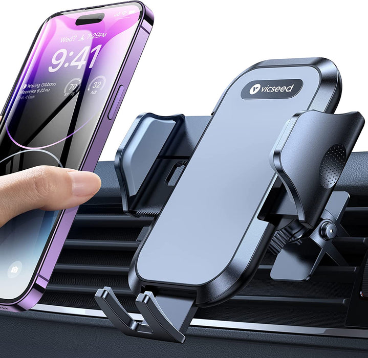 Car Phone Holder Mount, [Upgrade Doesn'T Slip & Drop] Air Vent Cell Phone Holder for Car Hands Free Easy Clamp Cradle in Vehicle Compatible with All Iphone 14 Pro Max Mini Android Smartphones