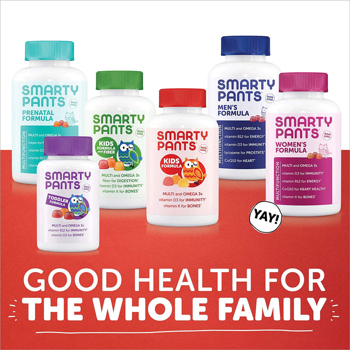Smartypants Kids Formula Daily Gummy Multivitamin: Vitamin C, D3, and Zinc for Immunity, Gluten Free, Omega 3 Fish Oil (DHA/EPA), Vitamin B6, B12, 120 Count (30 Day Supply)