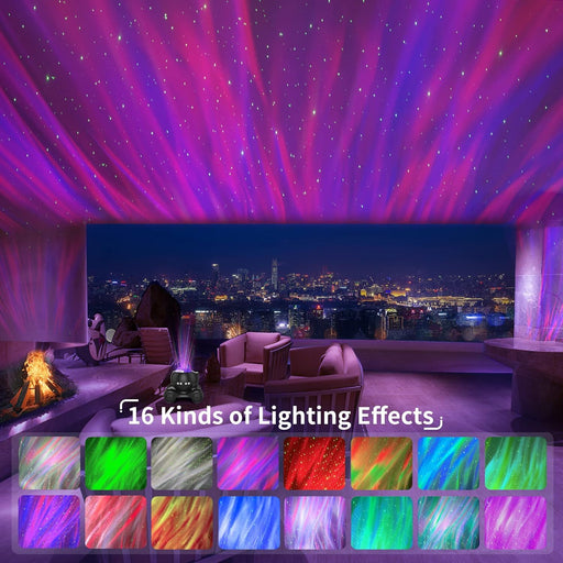 Aurora Projector, for Galaxy in Bedroom with Built-In Bluetooth Speaker, Night Light Projector for Kids Adult, Star Projector for Ceiling/Party/Gift (Black)