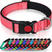 Reflective Dog Collar with Safety Locking Buckle, Adjustable Nylon Pet Collars for Extra Large Dogs, Red