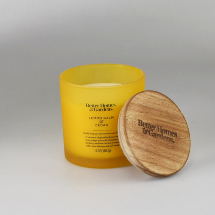 Better Homes & Gardens 12Oz Lemon Balm & Cedar Scented 2-Wick Jar Candle
