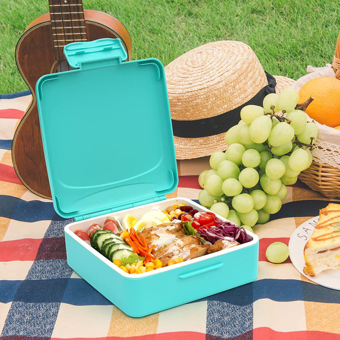 Bento Box, Bento Lunch Box for Kids and Adults 45Oz with Spoon and Fork, Leakproof Lunch Containers with 4 Compartments, Bpa-Free and Food-Safe Materials