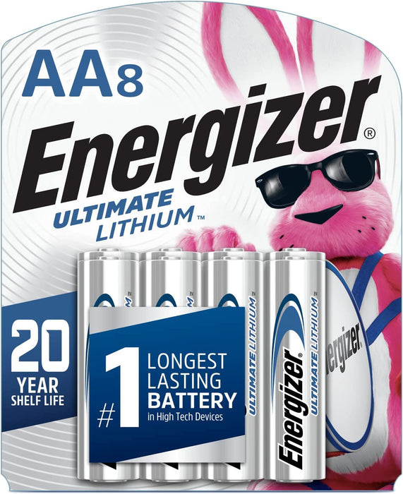 Energizer AA Batteries, Ultimate Lithium Double a Battery, 8 Count