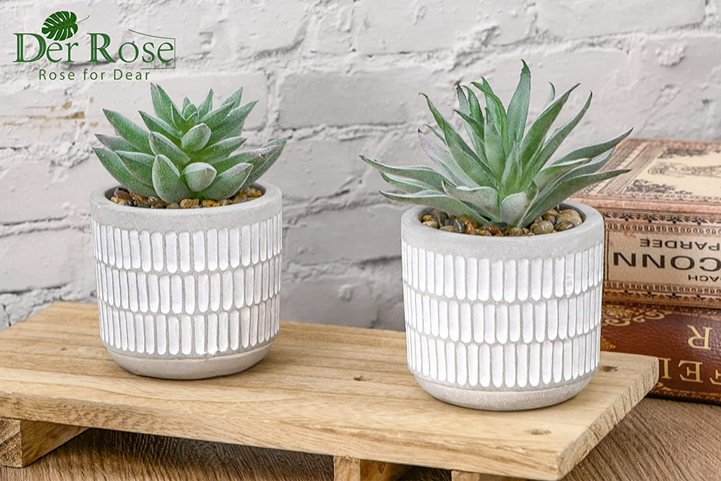 Set of 2 Succulents Plants Artificial Fake Plants for Living Room Bathroom Bedroom Aesthetic Home Kitchen Decor