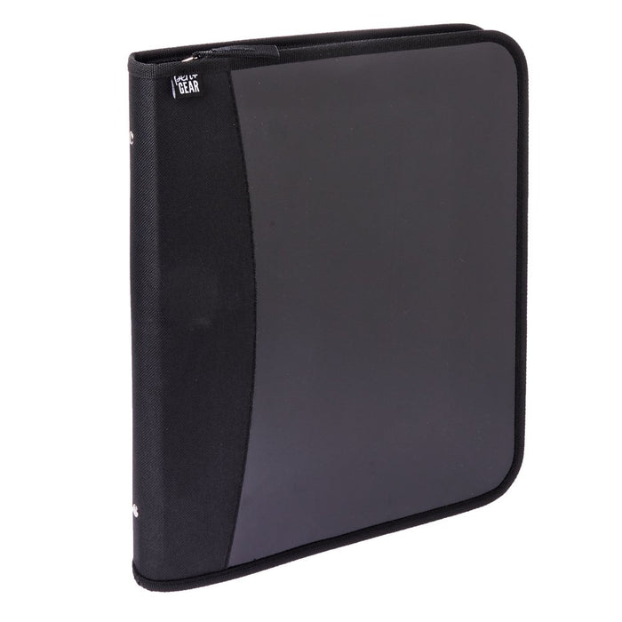 Pen+Gear Poly Zipper Binder, 1.5" round 3 Ring , 10.75" X 1.75" X 13.5", Black