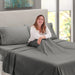 Bed Sheets Set, Deep Pocket 4-Piece, Hotel Luxury Soft Microfiber, Queen Size Sheets, Gray