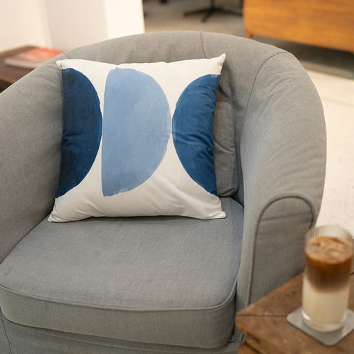 Navy Blue Throw Pillows for Couch Set of 4 Boho Decorative Pillow Covers White Modern Abstract Geometric Cushion Cover for Bed Bedroom Sofa Velvet Pillowcase 18X18 Inch Aesthetic Minimalist Home Décor