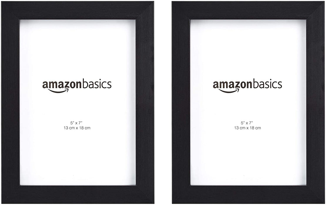 Photo Picture Frame - 5" X 7", Black - Pack of 2