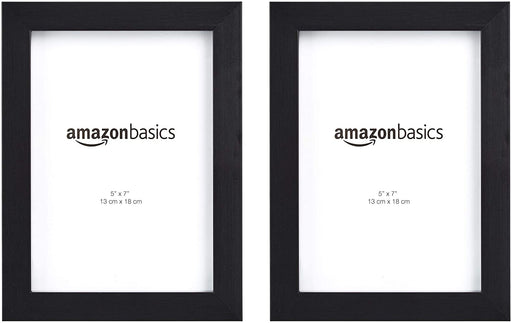 Photo Picture Frame - 5" X 7", Black - Pack of 2