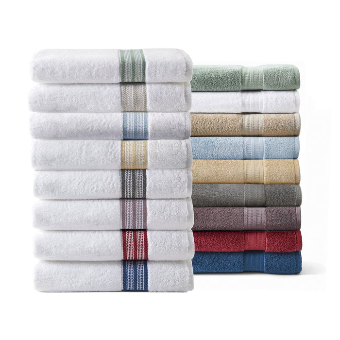 Better Homes & Gardens 6-Piece Bath Set, Blue Solid/Stripe
