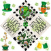 St Patricks Day Gnomes Pillow Covers 18X18 Set of 4 Home Decor, Shamrock Plaid Throw Pillows Lucky Truck Green Decor, St Patricks Day Decor Couch Pillows Covers for Sofa Farmhouse Bed
