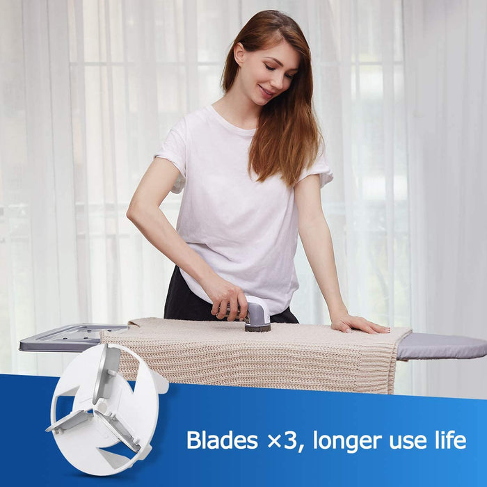 Fabric Shaver and Lint Remover, Sweater Defuzzer with 2-Speeds, 2 Replaceable Stainless Steel Blades, Battery Operated, Remove Clothes Fuzz, Lint Balls, Pills, Bobbles
