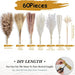 Dried Pampas Grass Decor 60 Pcs DIY Boho Natural Dried Flower Decor Pompous Dried Plants Bouquet for Wedding Vase Home Floral Arrangements