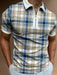Polo T Shirt Men Zipper Collar Fashion Golf Short Sleeve 2 Tone Zip Dress Camisa