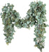 Eucalyptus Garland 6.56 Ft Lush Silver Dollar Eucalyptus Leaves Boxwood Artificial Faux Greenery Garland Vines for Baby Shower Wedding Party Table Runner Room Home Mantle Decor
