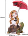 Solar Garden Statue Outdoor Decor, Rabbit Siting on Turtle Holding an Umbrella with String Lights, Easter Bunny Statue for Patio, Lawn, Yard Art Decoration, Housewarming Garden Gift