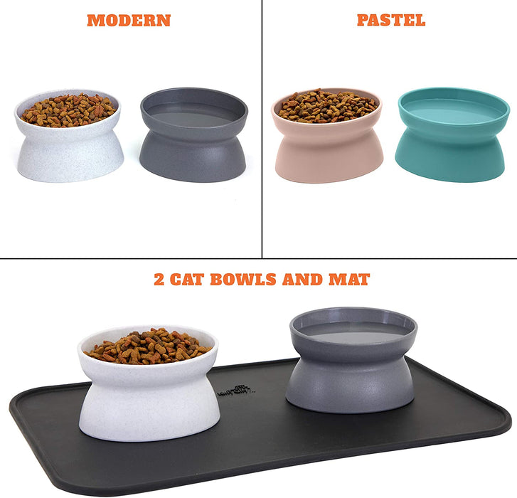 Kitty City Raised Cat Food Bowl Collection_Stress Free Pet Feeder and Waterer