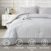 Seersucker Queen Comforter Set (90X90 Inches), 3 Pieces - 100% Soft Washed Microfiber Lightweight Comforter with 2 Pillowcases, All Season down Alternative Comforter Set for Bedding, Light Gray