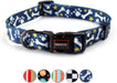 QQPETS Adjustable Soft Dog Collar: Print Flower Pink Multicolor Cute Patterns for XS Small Medium Large Pet Girl Boy Puppy Walking Running Training (M, Bone)