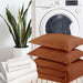 Bedding Comforter Set Queen Size, 7 Piece Boho Microfiber Bed in a Bag - Soft & Lightweight All Season Farmhouse down Alternative Comforter with Sheets for Women Men, Solid Burnt Orange