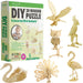 Hands Craft DIY 3D Wooden Puzzle – 6 Assorted Wild Animals Bundle Pack Set Brain Teaser Puzzles Educational STEM Toy Adults and Kids to Build Safe and Non-Toxic Easy Punch Out Premium Wood JP2B8