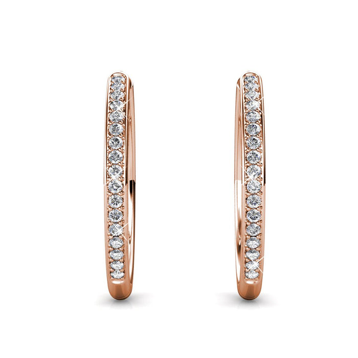 Bianca 18K White Gold Hoop Earrings with Crystals Rose Gold Female