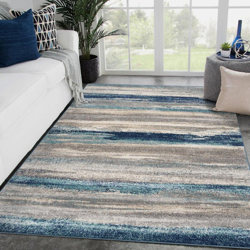 Lagos Collection 7501 Blue 8X10 Abstract Area Rug