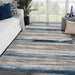Lagos Collection 7501 Blue 8X10 Abstract Area Rug