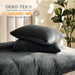 Flannel Duvet Cover Set Oeko-Tex Certified, 3 Pieces Velvet Duvet Cover Queen, Ultra Soft Comforter Cover with Zipper and Corner Ties, Dark Grey