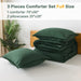 Dark Green Pom Pom Fringe Comforter Full(79X90 Inch), 3 Pieces(1 Boho Comforter and 2 Pillowcases) Aesthetic Boho Pom Comforter, Lightweight Soft Microfiber down Alternative Bedding Set