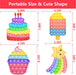 4 Pack Pop Fidget Toys, Its Poppers Bubble with Pop Sound Sensory Fidget Toy, Cake Popsicle Ice Cream Star for Kids and Adults Stress Relief, ADHD Autism Silicone Pressure Relieving Toys