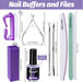Nail Files and Buffers,  Nail Cuticle Remover Kit with Nail File, Nail Buffer, Nail Buffer Block, Cuticle Nipper, Cuticle Pusher, Cuticle Peeler. Nail Cuticle Oil Lavender for Nail Care