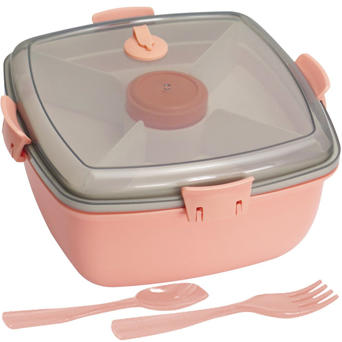 Bento Box 4-Compartment Bento-Style Kids Lunch Box Leak-Proof 2 Layer 1200Ml Adult Lunch Container Portable Food Storage Container with Spoon & Fork for Adult Kid Toddler Boy Girl