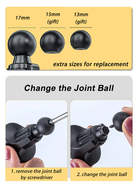 Upgrade Air Vent Clip for Car Phone Holder Stand 17Mm 15Mm 13Mm Ball Head for Air Outlets Auto Telephone Support Mount Bracket