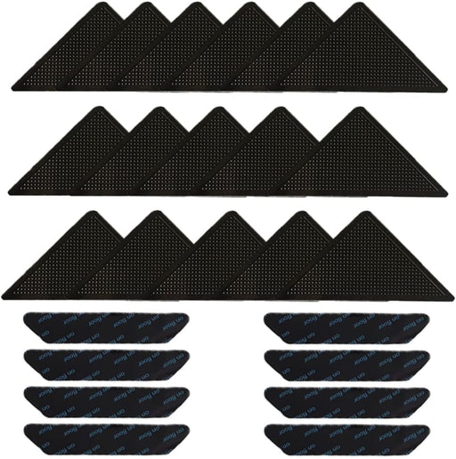 24 Pcs Rug Grippers Tapes, Non-Slip Stickers Reusable Washable Carpet Sticky Tapes Rug Pads for Tile Wood Hardwood Floors Area Rug Stoppers