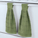 Hanging Tufted Design Kitchen Towels - Set of 2 - Touch Tab Top Closure - Hangs on Appliances, Drawer Handles - Machine Wash, Cotton - 18"L X 16"W - 3 Colors