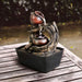 Tabletop Water Fountain Indoor - Tree Trunk with Jar Rustic Fountains Small Feng Shui Zen Waterfall Fountain W/ LED Light & Soothing Sounds for Office Home Desktop Decor (Brown)