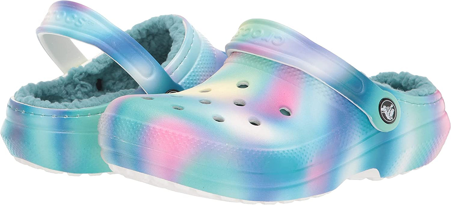 Unisex-Adult Classic Tie Dye Lined Clogs | Fuzzy Slippers