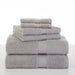 Martex 7132976 Ringspun Solid Soft Absorbent Cotton 6 Piece Hand and Bath Towel Set Silver