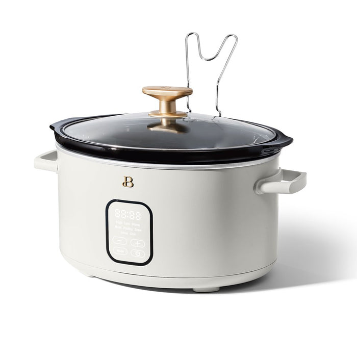 Beautiful 6QT Programmable Slow Cooker, White Icing by Drew Barrymore