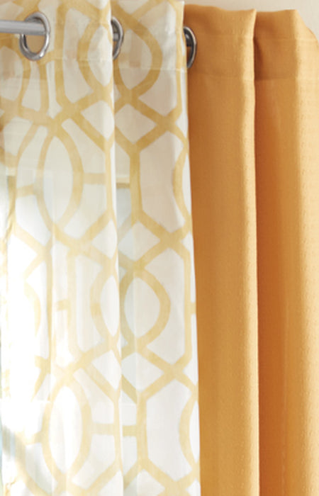 Mainstays Kingswood 4 Piece Window Curtain Panel Set, Brown Butter, 27.5X84