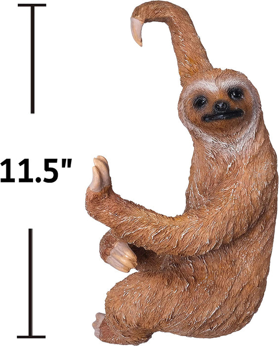 Sloth Fence Hanger - Outdoor Hanging Sloth Statue- Detailed Garden Decor for Wall, Patio, Porch, Fence, Window