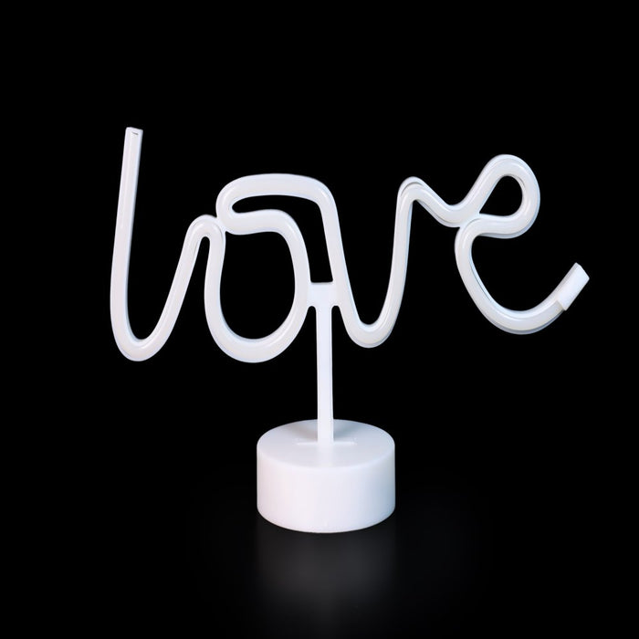 Ez-Illuminations Indoor Battery Operated Pink LED Neon-Style Love Light, with Built-In Timer
