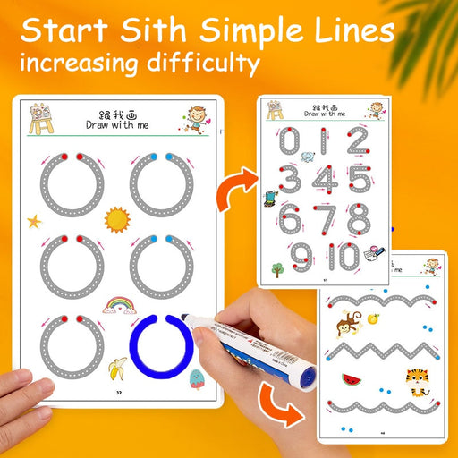 Children Montessori Drawing Toy Pen Control Training Color Shape Math Match Game Set Toddler Learning Activities Educational Toy