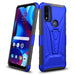 GW USA Case for Motorola Moto G Pure Case with Tempered Glass Screen Protector Hybrid Cover with Kickstand Phone Belt Clip Holster - Blue