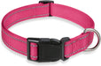Reflective Dog Collar with Buckle Adjustable Safety Nylon Collars for Small Medium Large Dogs, Black S